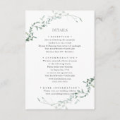 Moderne eucalyptus groen elegante tuin bruiloft informatiekaartje (Voorkant)