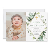 Moderne eucalyptus groen goud doop foto