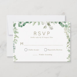 moderne eucalyptus groen RSVP kaart
