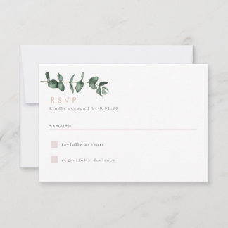 Moderne Eucalyptus groen RSVP-kaart RSVP Kaartje