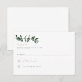 Moderne Eucalyptus groen RSVP-kaart RSVP Kaartje (Voorkant / Achterkant)