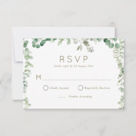 moderne eucalyptus groen RSVP-kaart RSVP Kaartje