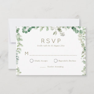 moderne eucalyptus groen RSVP-kaart RSVP Kaartje