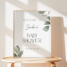 Moderne Eucalyptus Groene Baby Shower Welkom