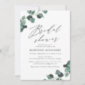 Moderne Eucalyptus Groene Bruiloft Feest Kaart (Voorkant)