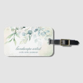 Moderne Eucalyptus Groene Elegante Zakelijke Bagagelabel (Voorkant (horizontaal))