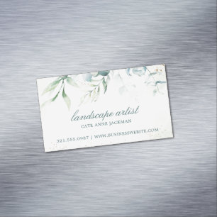 Moderne Eucalyptus Groene Elegantie Magnetisch Visitekaartje