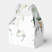 Moderne Eucalyptus Groene Goud Mr. & Mrs. Geschenk Bedankdoosjes (Achterkant)