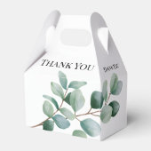 Moderne Eucalyptus Groene Huwelijk Bedankdoosjes (Achterkant)
