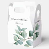 Moderne Eucalyptus Groene Huwelijk Bedankdoosjes (Geopend)