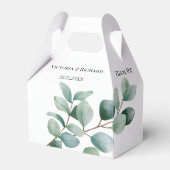 Moderne Eucalyptus Groene Huwelijk Bedankdoosjes (Voorkant Zijde)