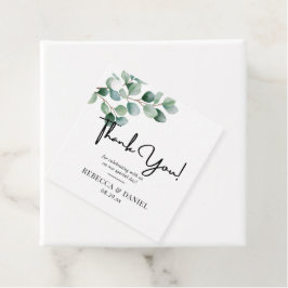Moderne Eucalyptus Groene Huwelijk Bedankjes Labels