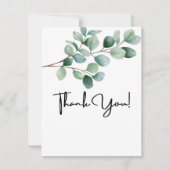 Moderne Eucalyptus Groene Huwelijk Bedankkaart (Voorkant)