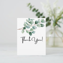 Moderne Eucalyptus Groene Huwelijk Bedankkaart