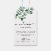 Moderne Eucalyptus Groene Huwelijk Cadeaulabel (Voorkant)