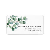 Moderne Eucalyptus Groene Huwelijk Etiket (Voorkant)