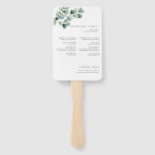 Moderne Eucalyptus Groene Huwelijk Handwaaier (Achterkant)