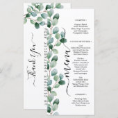 Moderne Eucalyptus Groene Huwelijk Menu (Voorkant / Achterkant)