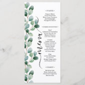 Moderne Eucalyptus Groene Huwelijk Menu (Voorkant)