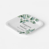 Moderne Eucalyptus Groene Huwelijk Papieren Bordje (Gebogen)