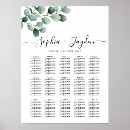 Moderne Eucalyptus Groene Huwelijk Poster