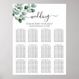 Moderne Eucalyptus Groene Huwelijk Poster