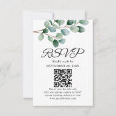 Moderne Eucalyptus Groene Huwelijk RSVP Kaartje (Voorkant)