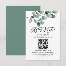 Moderne Eucalyptus Groene Huwelijk RSVP Kaartje