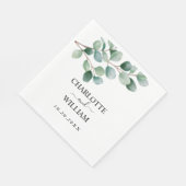 Moderne Eucalyptus Groene Huwelijk Servet (Hoek)