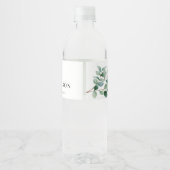 Moderne Eucalyptus Groene Huwelijk Waterfles Etiket (Achterkant)
