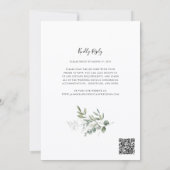 Moderne Eucalyptus Groene Huwelijks QR Code RSVP Kaart (Achterkant)