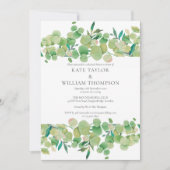 Moderne Eucalyptus Groene Oefen Diner Kaart (Voorkant)