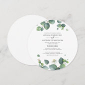 Moderne Eucalyptus Groene Trouwdag Kaart (Voorkant / Achterkant)