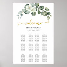 moderne eucalyptus groene trouwzaalstoelenkaart