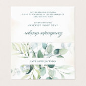 Moderne Eucalyptus Groenelementen QR-code Elegant Visitekaartje (Buitenkant ongevouwen)