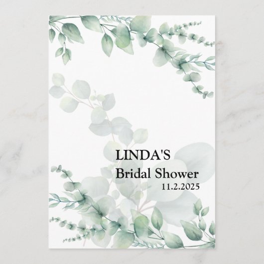 Moderne eucalyptus-huwelijksadviezen en -wensen advieskaart (Achterkant)