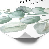 Moderne Eucalyptus huwelijksbegroeting Poster (Hoek)