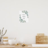 Moderne Eucalyptus huwelijksbegroeting Poster (Keuken)