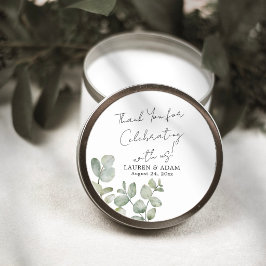 Moderne Eucalyptus Huwelijksgunst Ronde Sticker