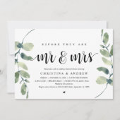 Moderne Eucalyptus, huwelijksrepetitie diner Kaart (Voorkant)