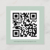 Moderne Eucalyptus Ivory Sage QR Code Weddenschap  Informatiekaartje (Achterkant)