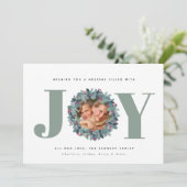 Moderne Eucalyptus Kaart met kerstmis foto's (Staand voorkant)