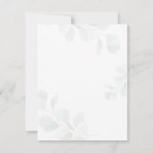 Moderne eucalyptus koppels Baby shower Beer Kaart (Achterkant)