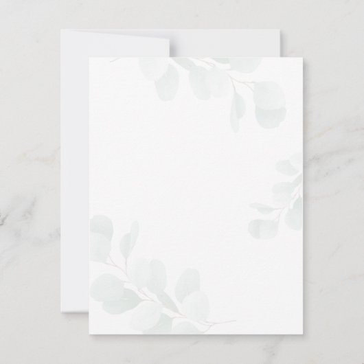 Moderne eucalyptus koppels Baby shower Beer Kaart (Achterkant)