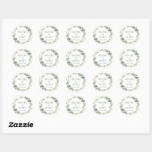 Moderne Eucalyptus Krans Bloemige Trouw Boho Ronde Sticker (Vel)