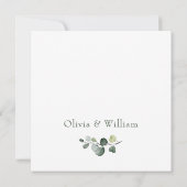 Moderne Eucalyptus Krans Frame COUPLE BRUILOFT Kaart (Achterkant)