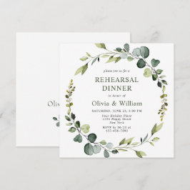 Moderne Eucalyptus Krans Frame PROEFHuwelijksdiner Kaart