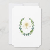 Moderne Eucalyptus Krans Gouden Eerste Heilige Com Kaart (Achterkant)