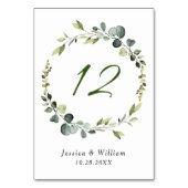 Moderne eucalyptus krans Lijst bruiloft Boho Kaart (Achterkant)