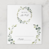 Moderne eucalyptus krans Lijst bruiloft Boho Plaatskaartje (Buitenkant ongevouwen)